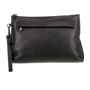 Coach Black Leather Wristlet Clutch